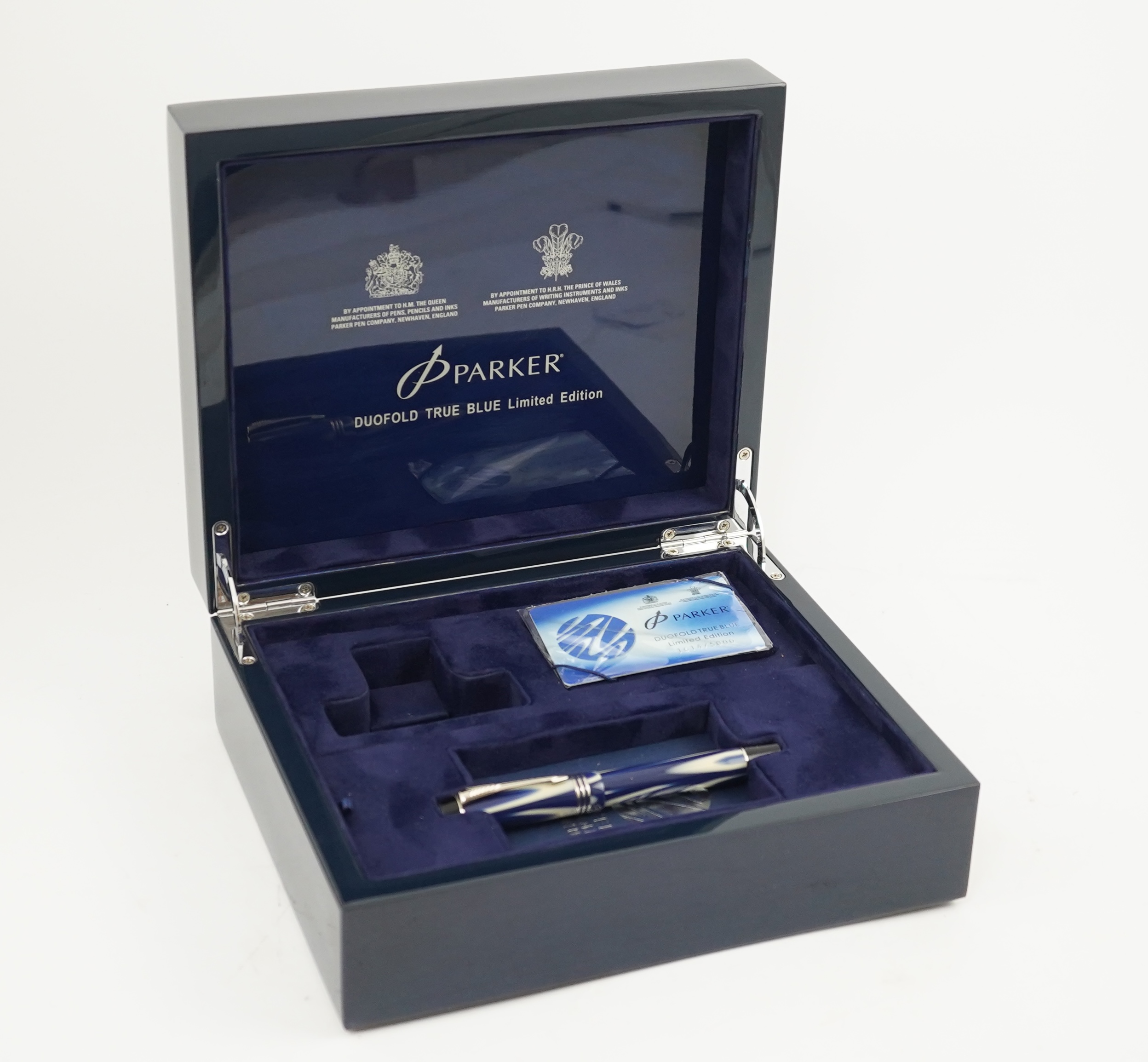 A Parker 'True Blue' limited fountain pen, boxed